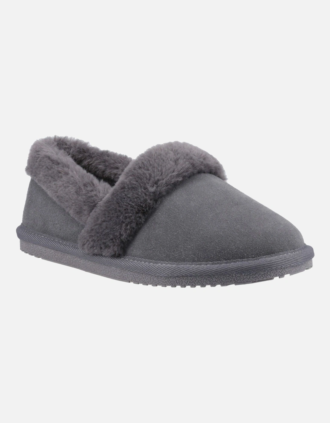 Hush Puppies Ariel Women's Suede Slippers in Grey UK Size 4 with Memory Foam