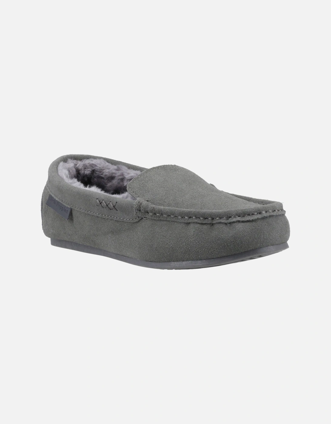 Hush Puppies Annie Women's Suede Slippers in Grey, UK Size 4, Comfortable Memory Foam Footbed and Faux Fur Lining for Indoor Relaxation - Image 6