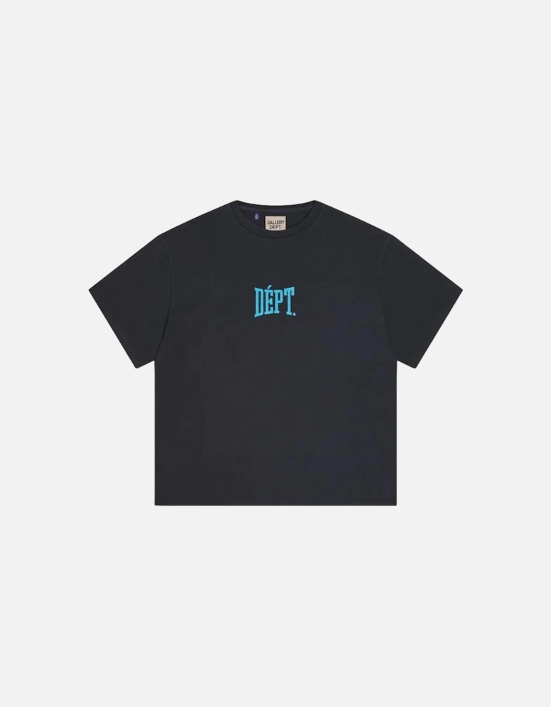 Dept Gym Blue Logo T-Shirt in Vintage Black