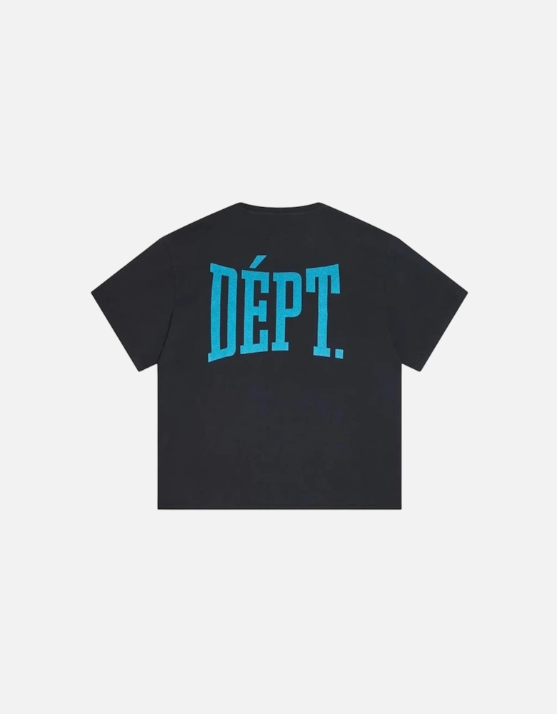 Dept Gym Blue Logo T-Shirt in Vintage Black