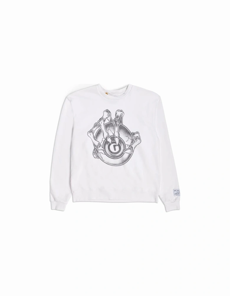 G Ball Crewneck Sweatshirt in White