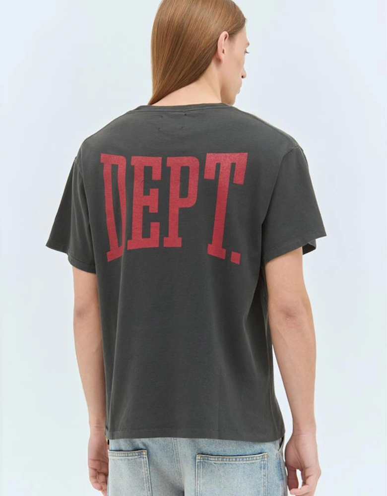 Dept Gym Red Logo T-Shirt in Vintage Black