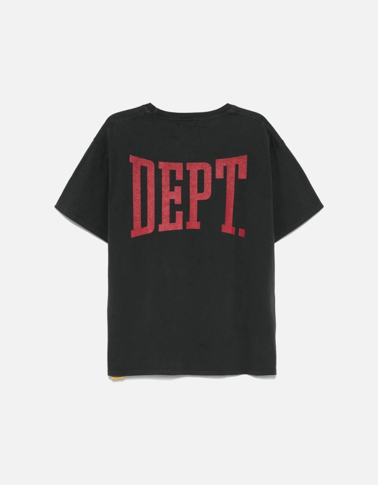 Dept Gym Red Logo T-Shirt in Vintage Black