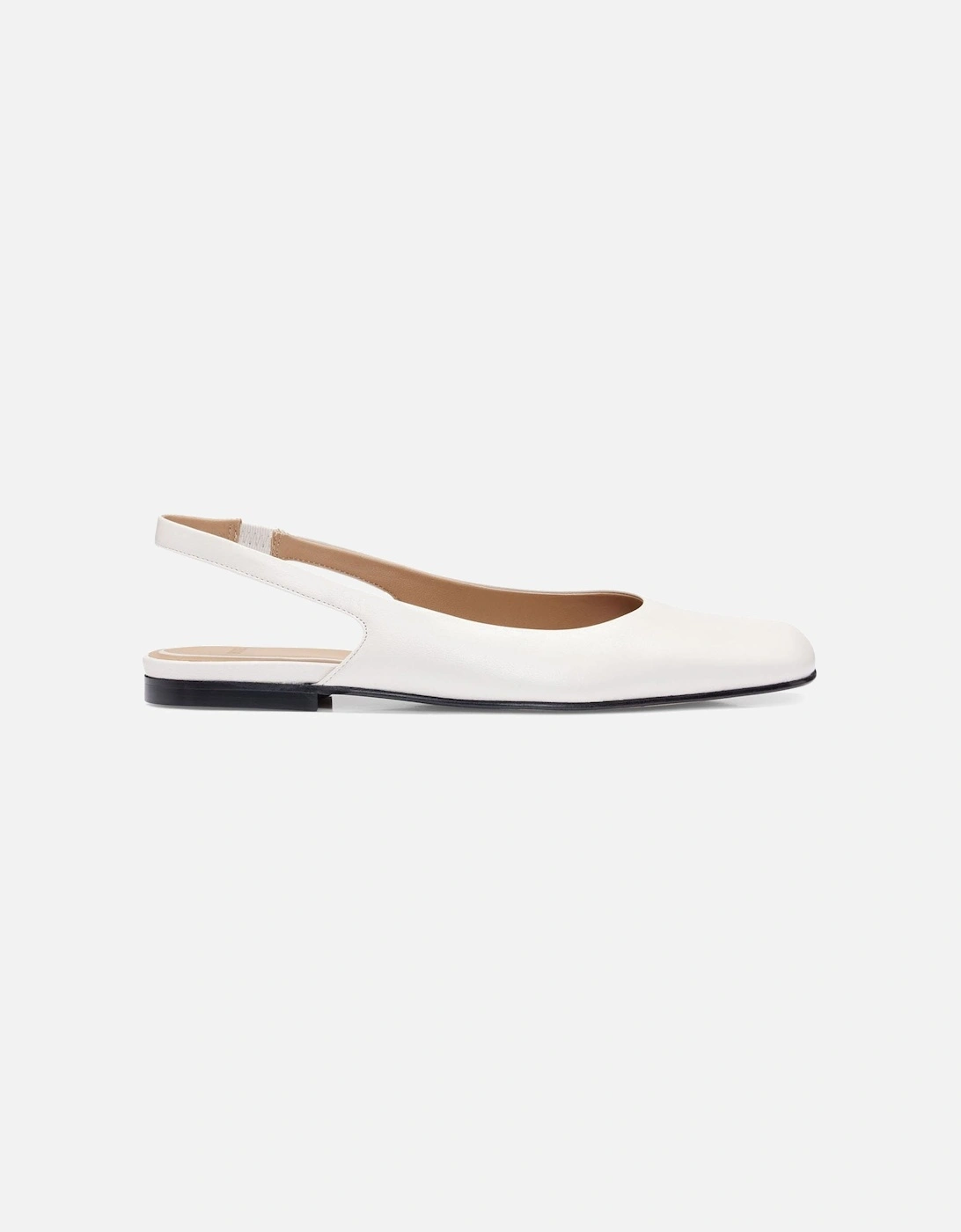 Hugo Boss Women's Leather Ballet Flats - Cream - Size: 6