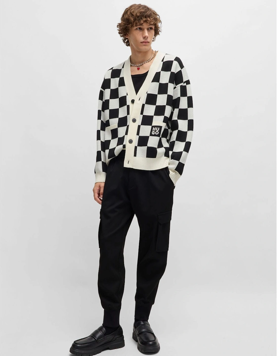 Skeeches Checked Pattern Cardigan