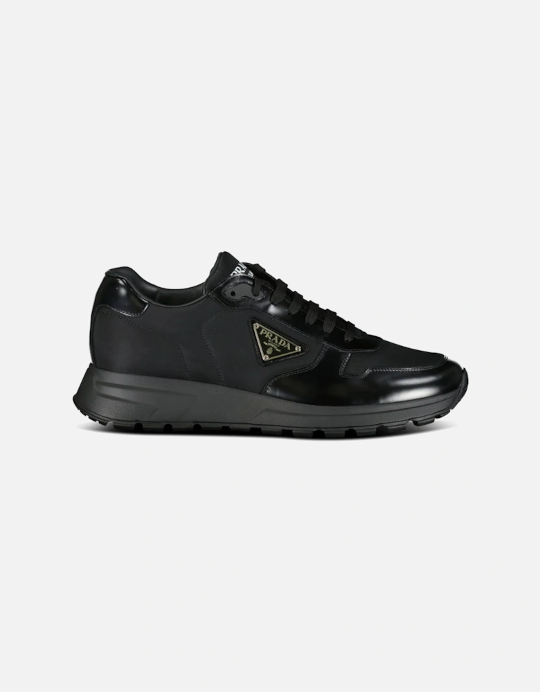 Prax 01 Triangle Logo Leather Trainers Black