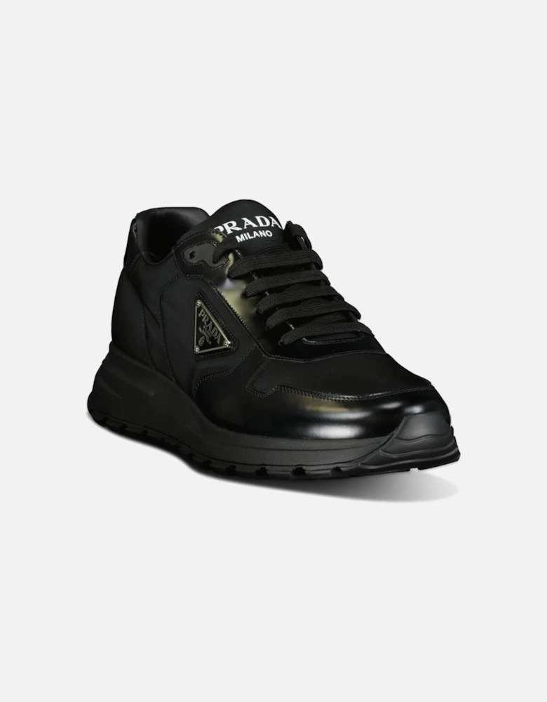 Prax 01 Triangle Logo Leather Trainers Black