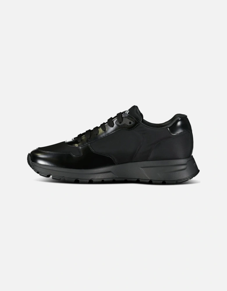 Prax 01 Triangle Logo Leather Trainers Black