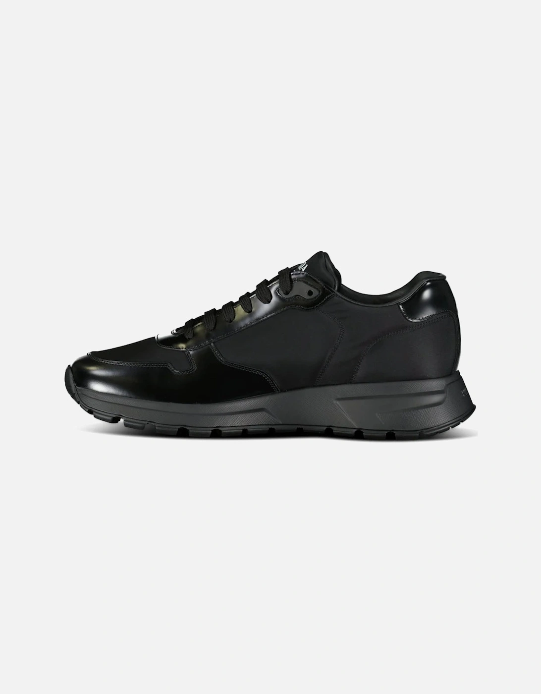 Prax 01 Triangle Logo Leather Trainers Black