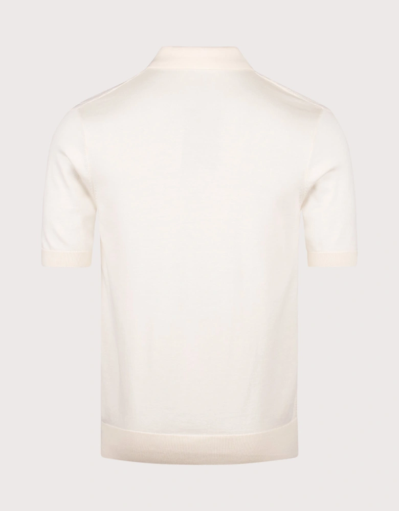 Textured Cable Knit Polo Shirt