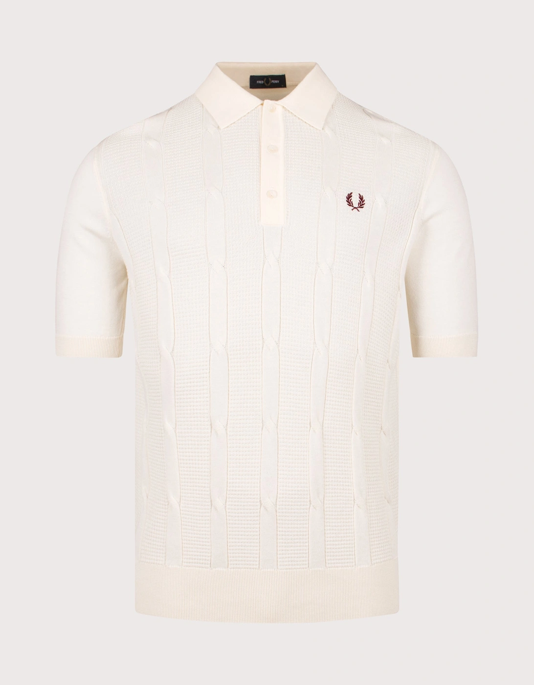Textured Cable Knit Polo Shirt, 4 of 3