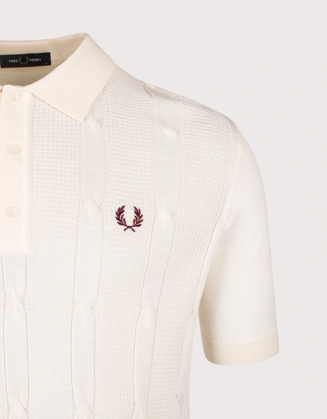 Textured Cable Knit Polo Shirt