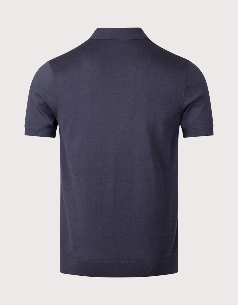 Textured Cable Knit Polo Shirt