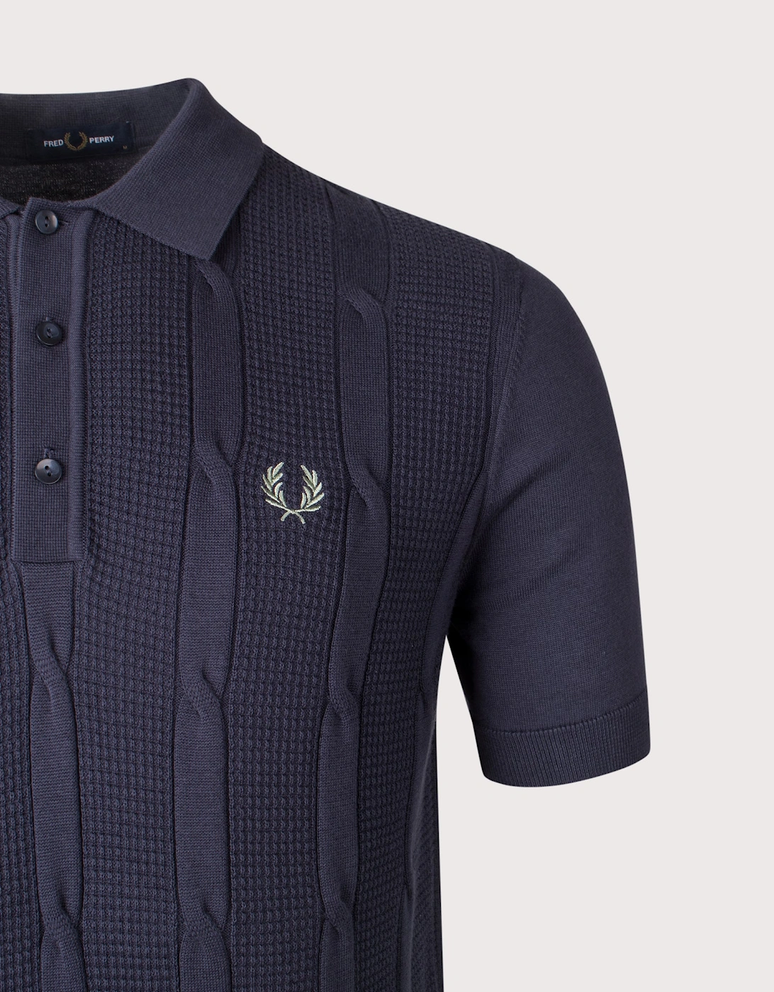 Textured Cable Knit Polo Shirt