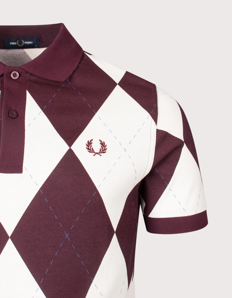 Argyle Print Polo Shirt