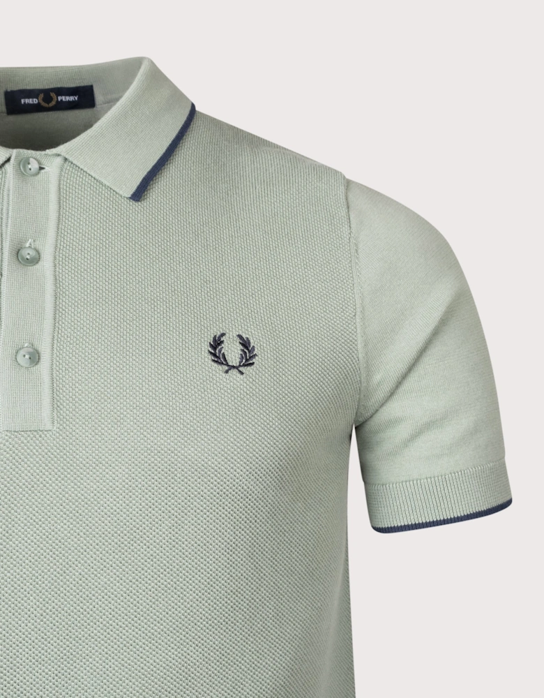 Pique Stitch Knitted Polo Shirt