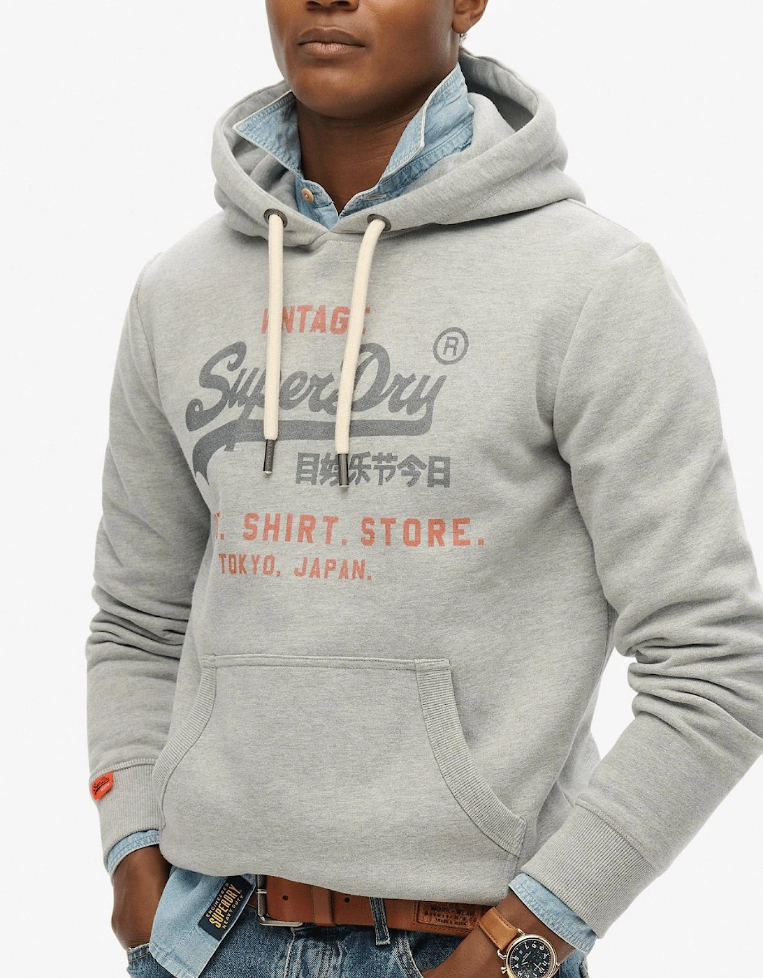 Mens Vintage Logo Heritage Relaxed Hoodie, 2 of 1