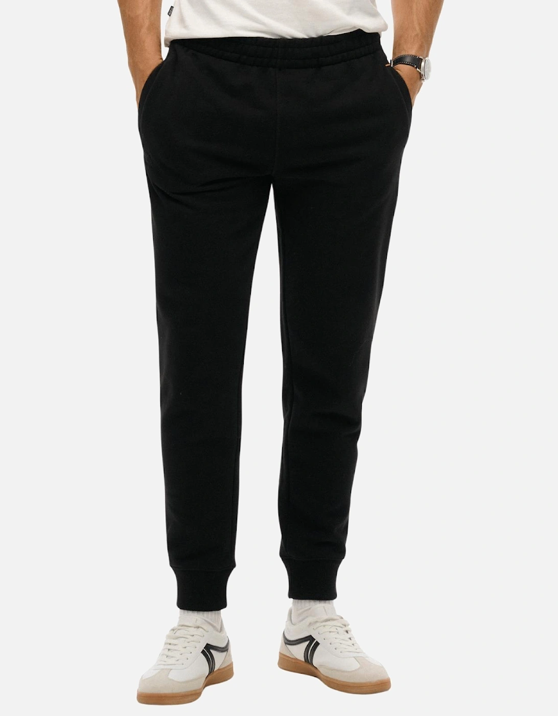 Superdry Men's Black Essential Logo Slim Fit Joggers - Size 32/30/31/Regular/36