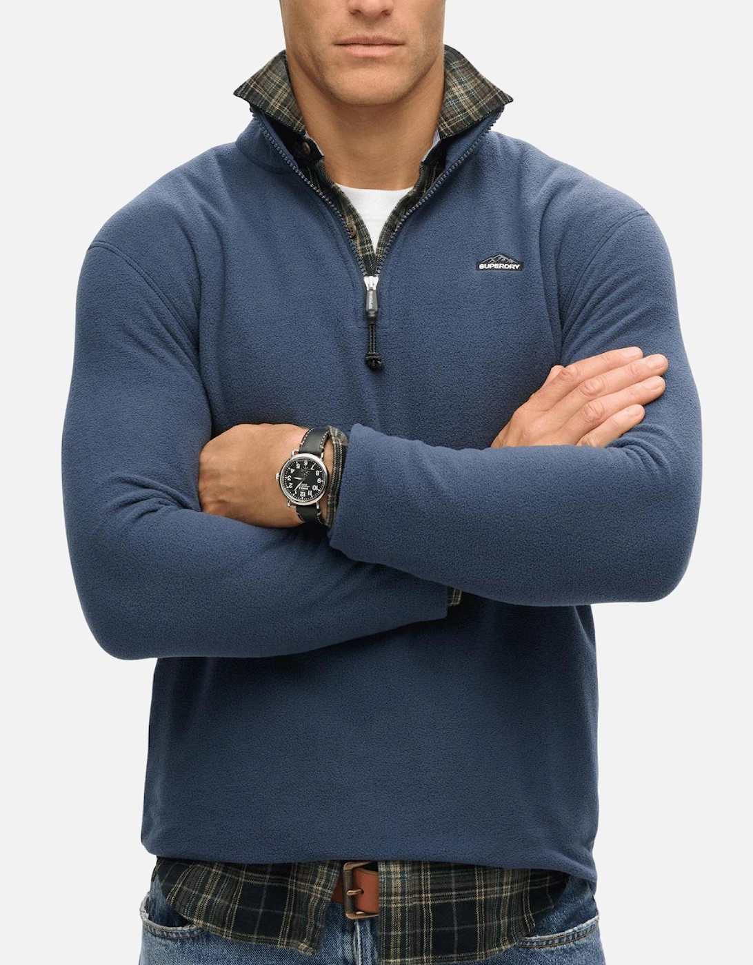 Mens Polar Fleece Half Zip Fleece, 2 of 1