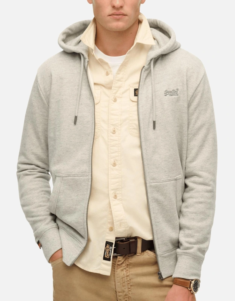 Mens Essential Logo Full Zip Hoodie