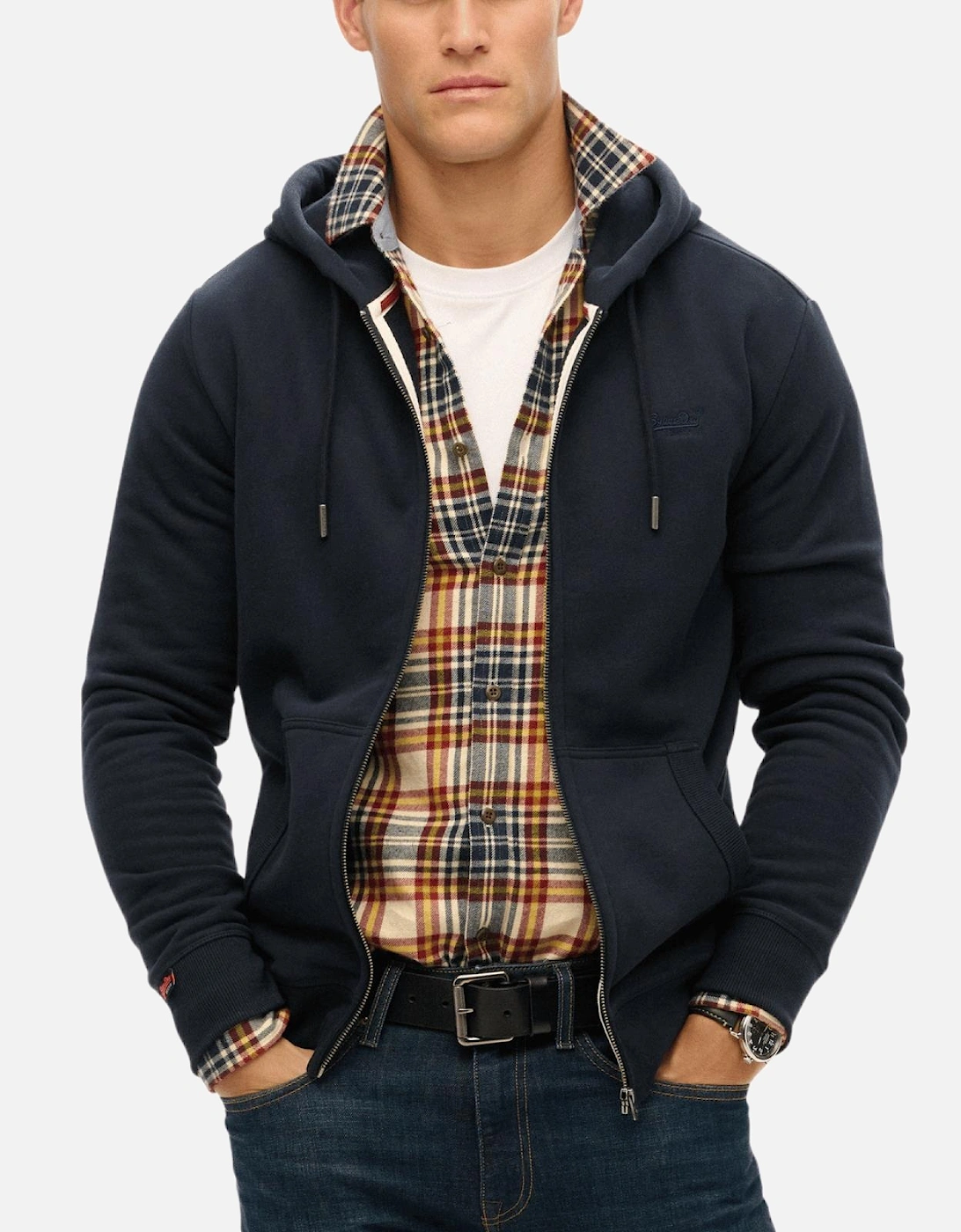 Superdry Men's Navy Essential Logo Full Zip Hoodie - : 38 M