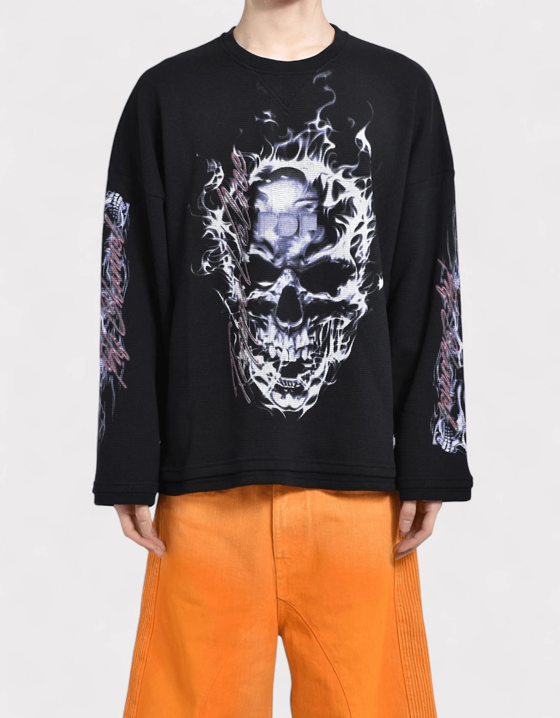 Skull Long Sleeve T Shirt Black