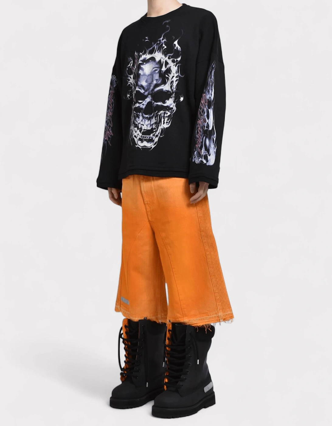 Skull Long Sleeve T Shirt Black