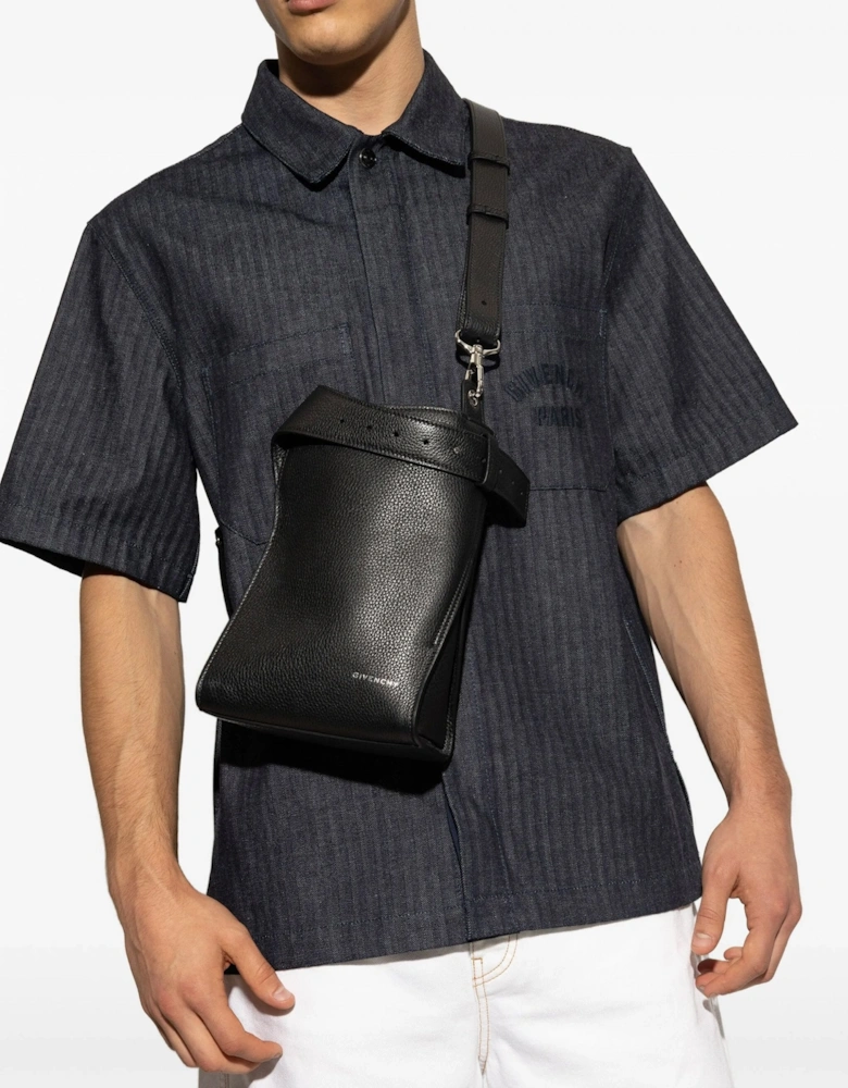 Leather Belted Bag Black