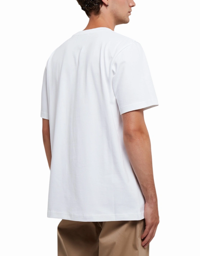 Mens T Shirt AIR Printed Short Sleeve Crew Neck Summer White Top Tee