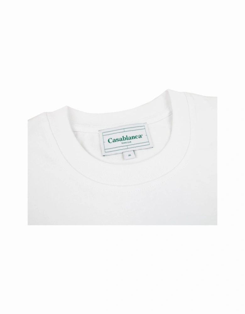 Mens T Shirt AIR Printed Short Sleeve Crew Neck Summer White Top Tee
