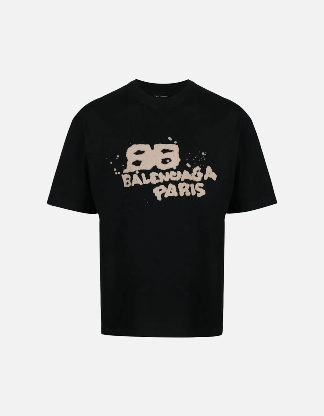 Mens T Shirts Oversized Fit Dirty BB Logo Distressed Crew Neck Tee