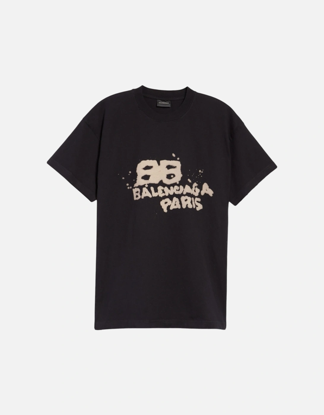 Mens T Shirts Oversized Fit Dirty BB Logo Distressed Crew Neck Tee