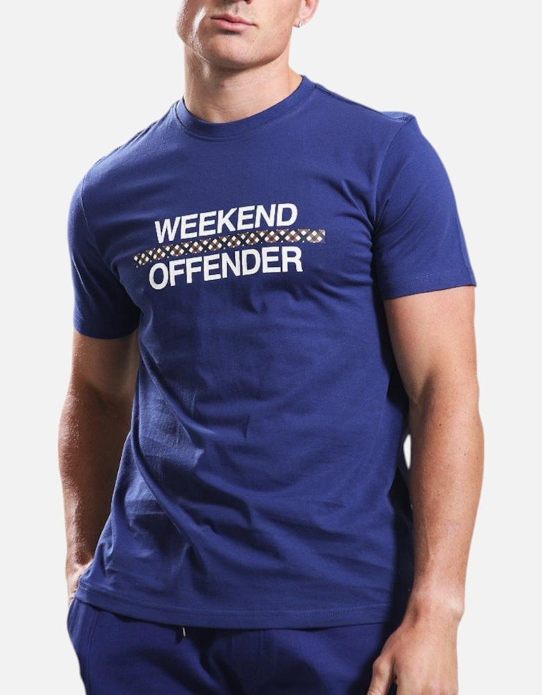 Recife Mens Short Sleeve T Shirt Crew Neck Cotton Tee Top Navy