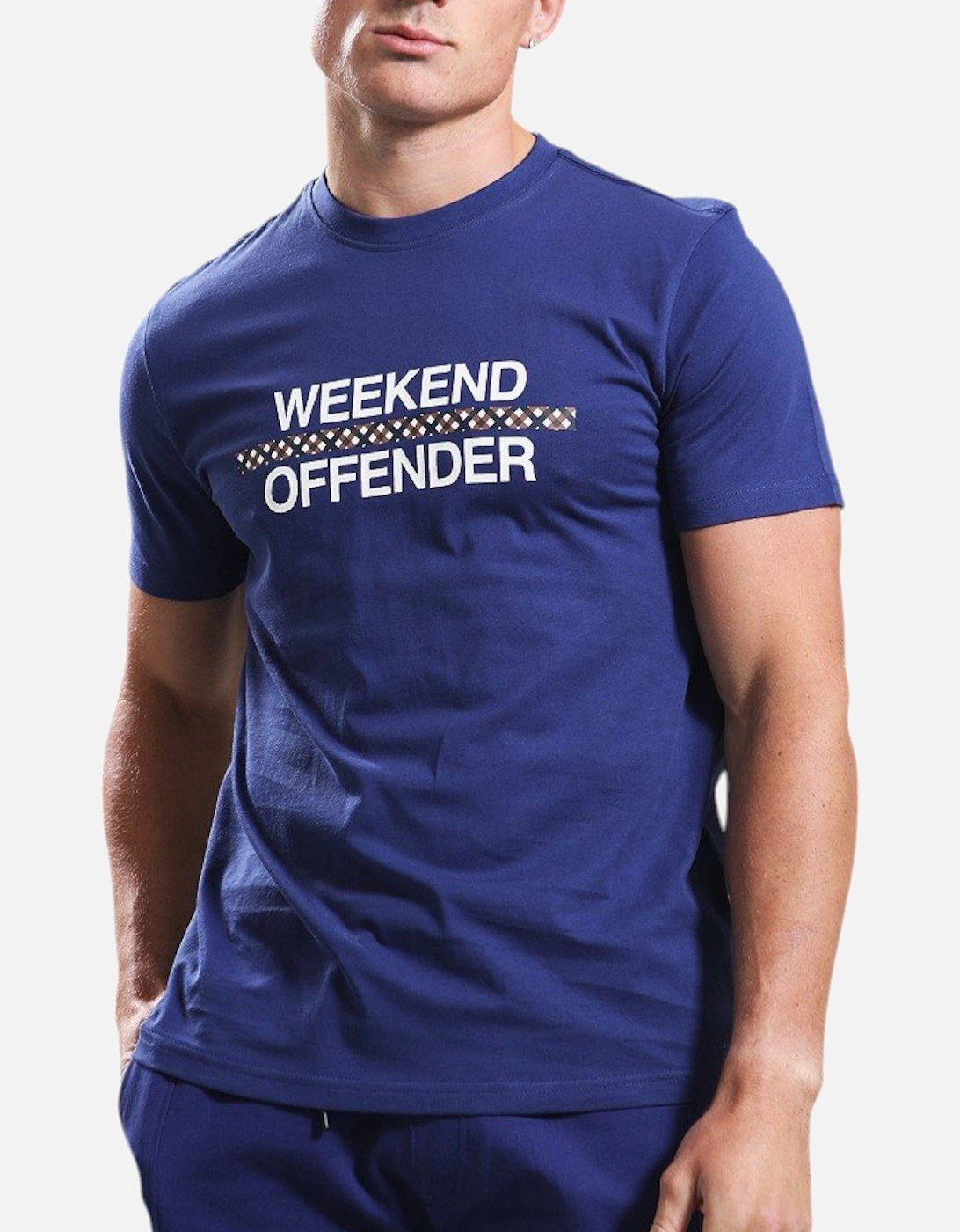 Recife Mens Short Sleeve T Shirt Crew Neck Cotton Tee Top Navy, 5 of 4