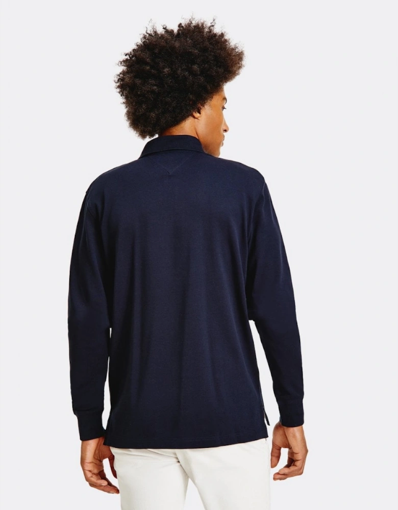 1985 Regular Long Sleeve Mens Polo Shirt - Desert Sky