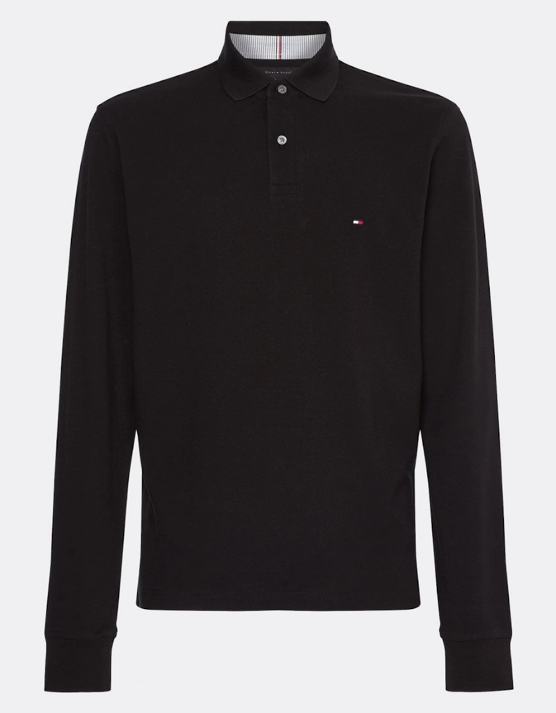 1985 Regular Long Sleeve Mens Polo Shirt - Black