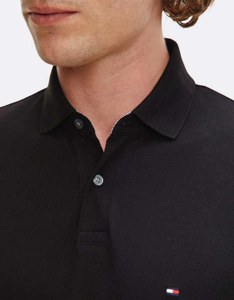 1985 Regular Long Sleeve Mens Polo Shirt - Black