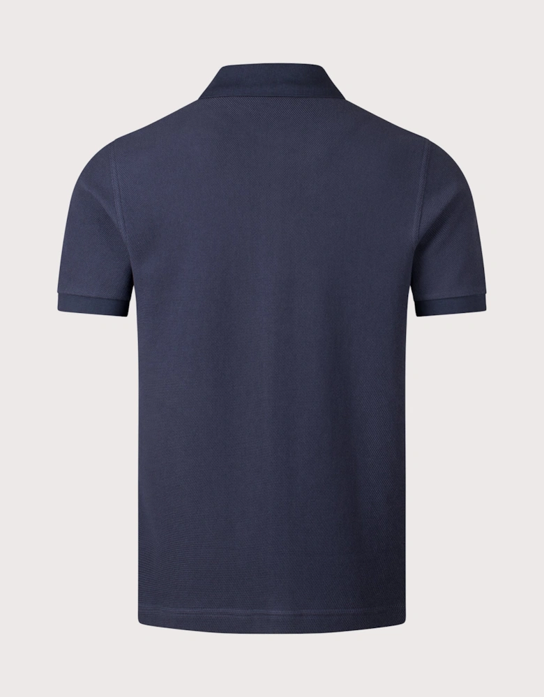 Panelled Button Through Polo Shirt