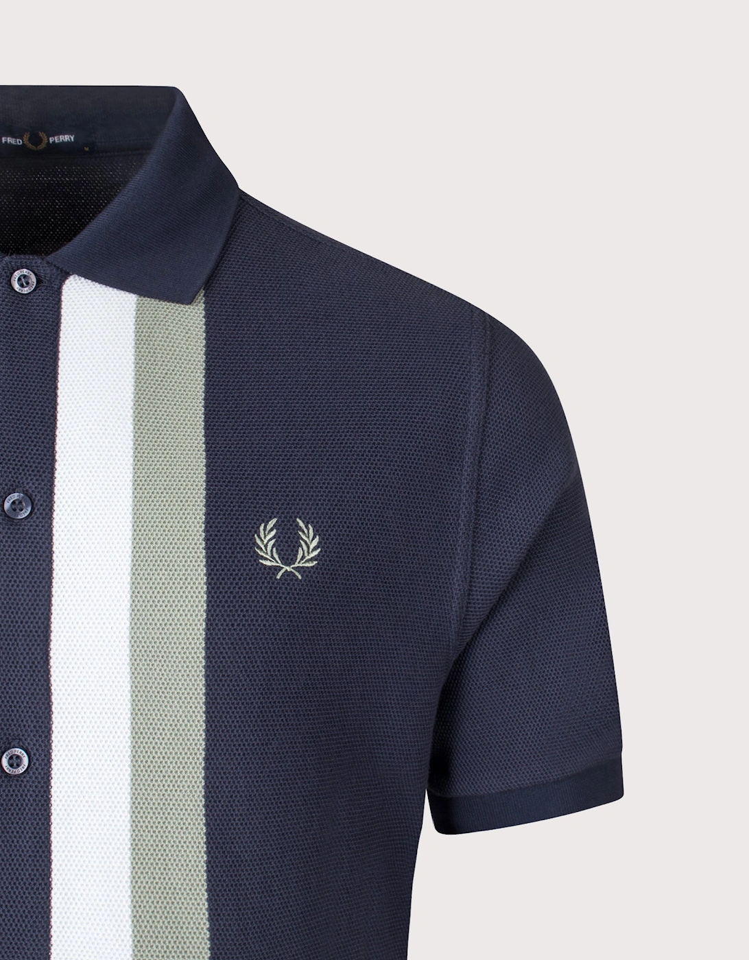Panelled Button Through Polo Shirt