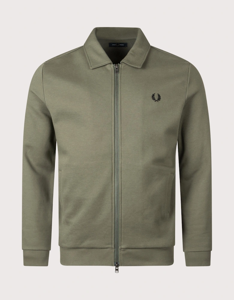 Zip Through Collared Sweatshirt
