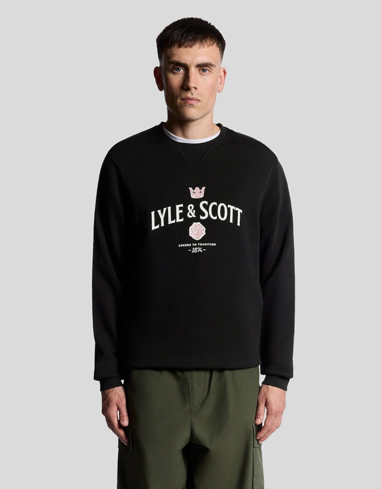 Cheers Graphic Crew Neck Sweatshirt