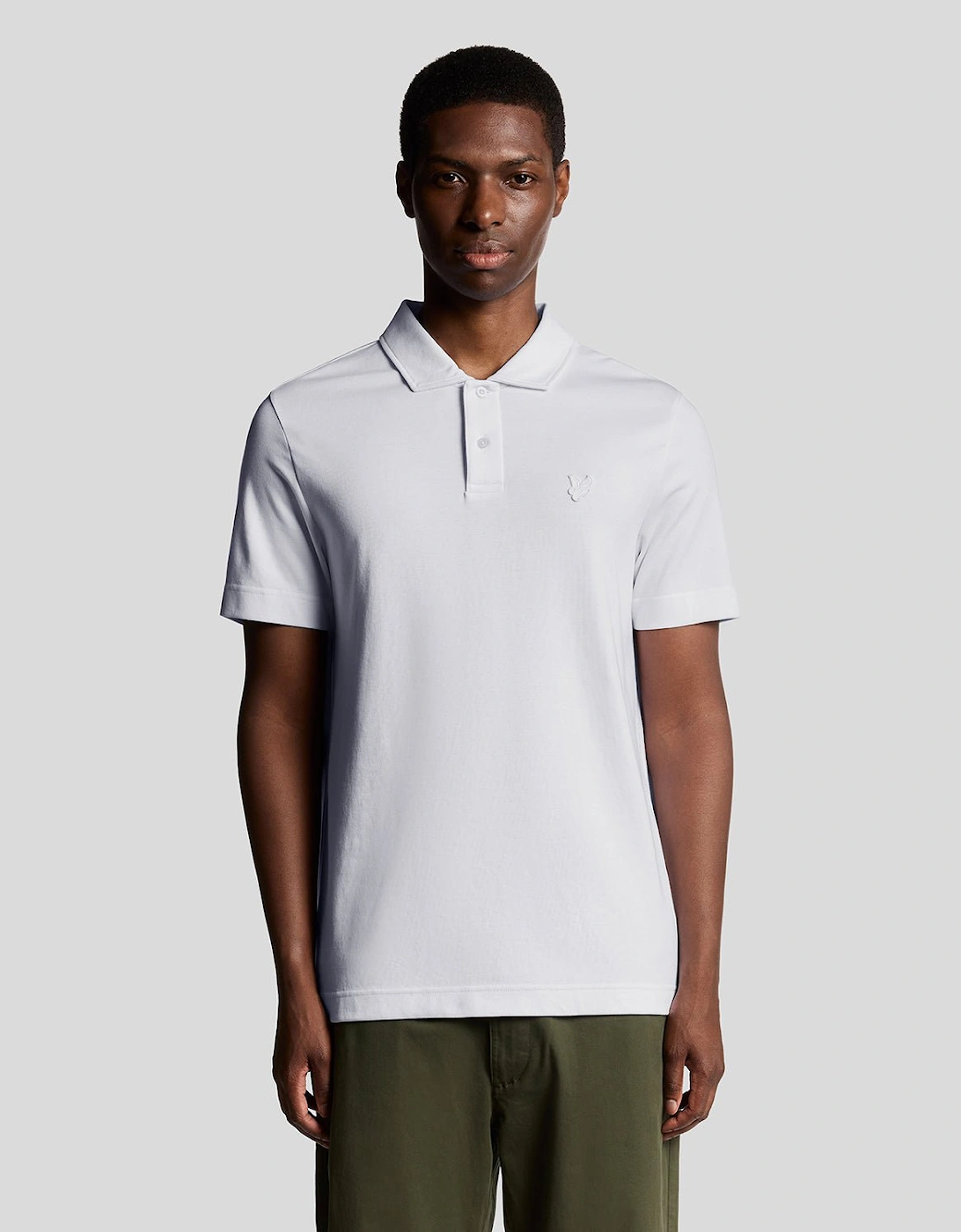 Lyle And Scott Men's Heavyweight Marl Polo Shirt - White - Size: 42