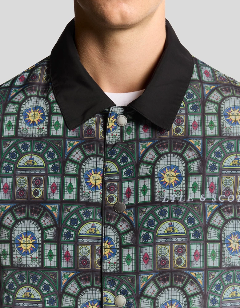 Printed Reversible Collared Jacket