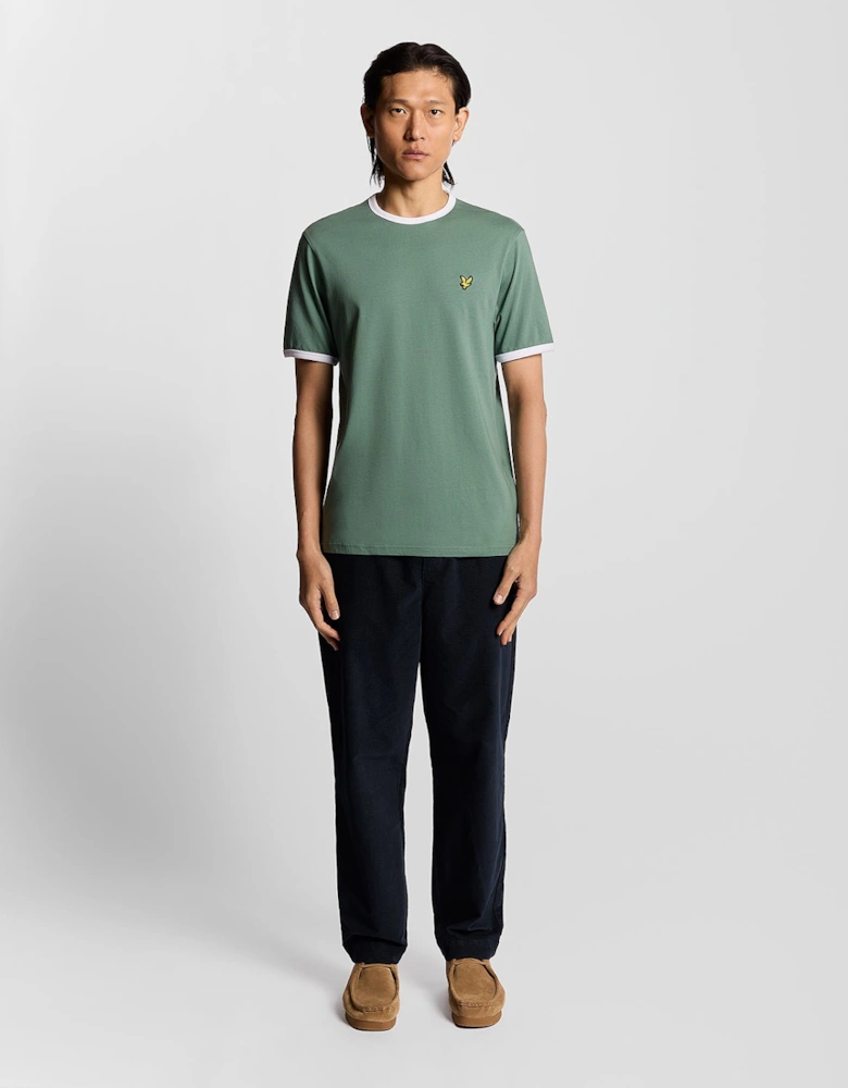 Ringer Cotton Crew Neck T-Shirt