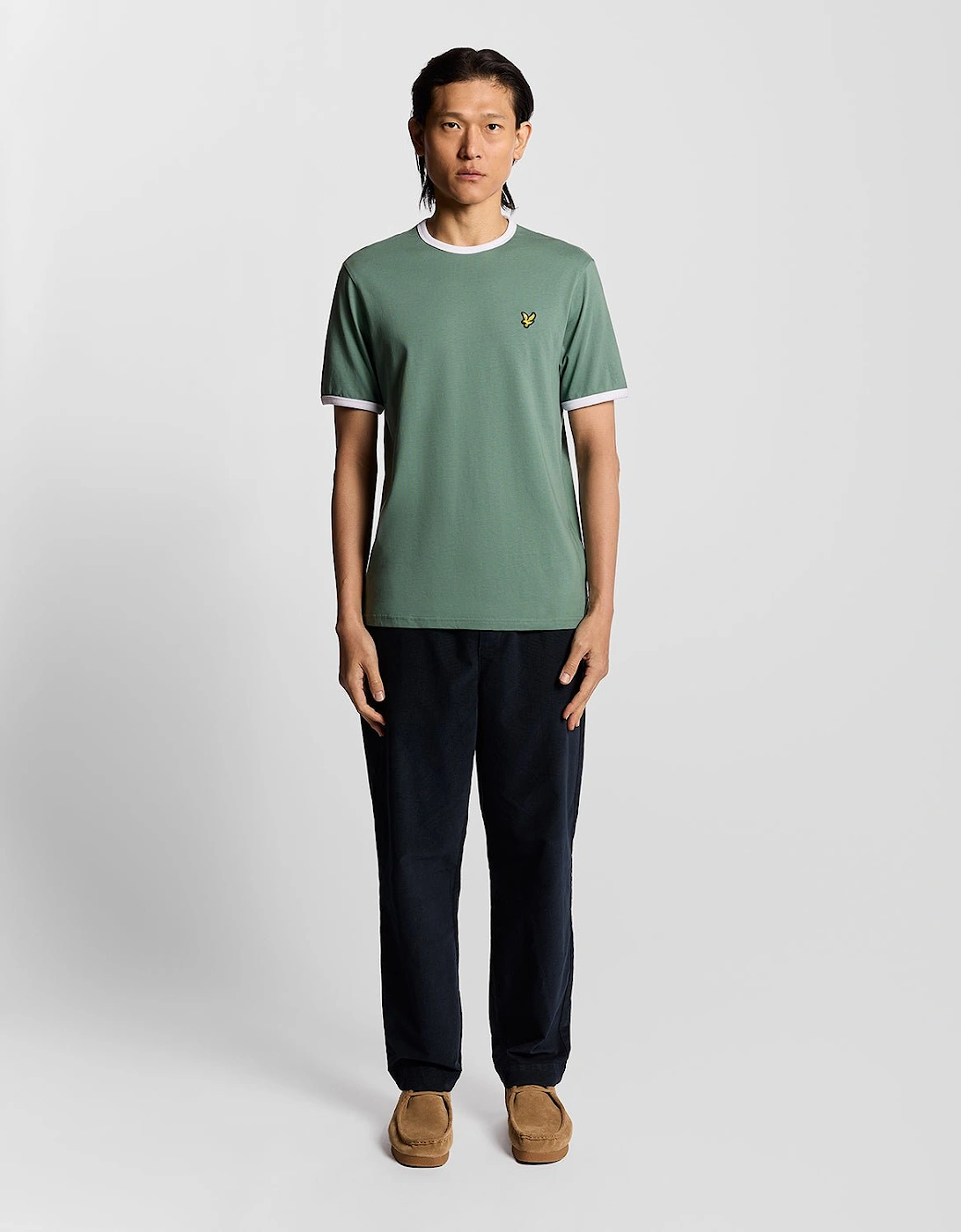 Ringer Cotton Crew Neck T-Shirt