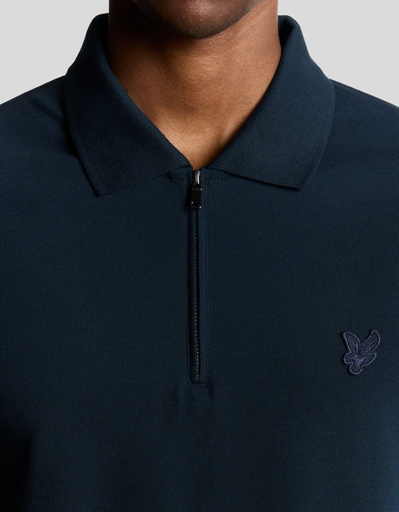 Superfine Cotton Zip Polo Shirt