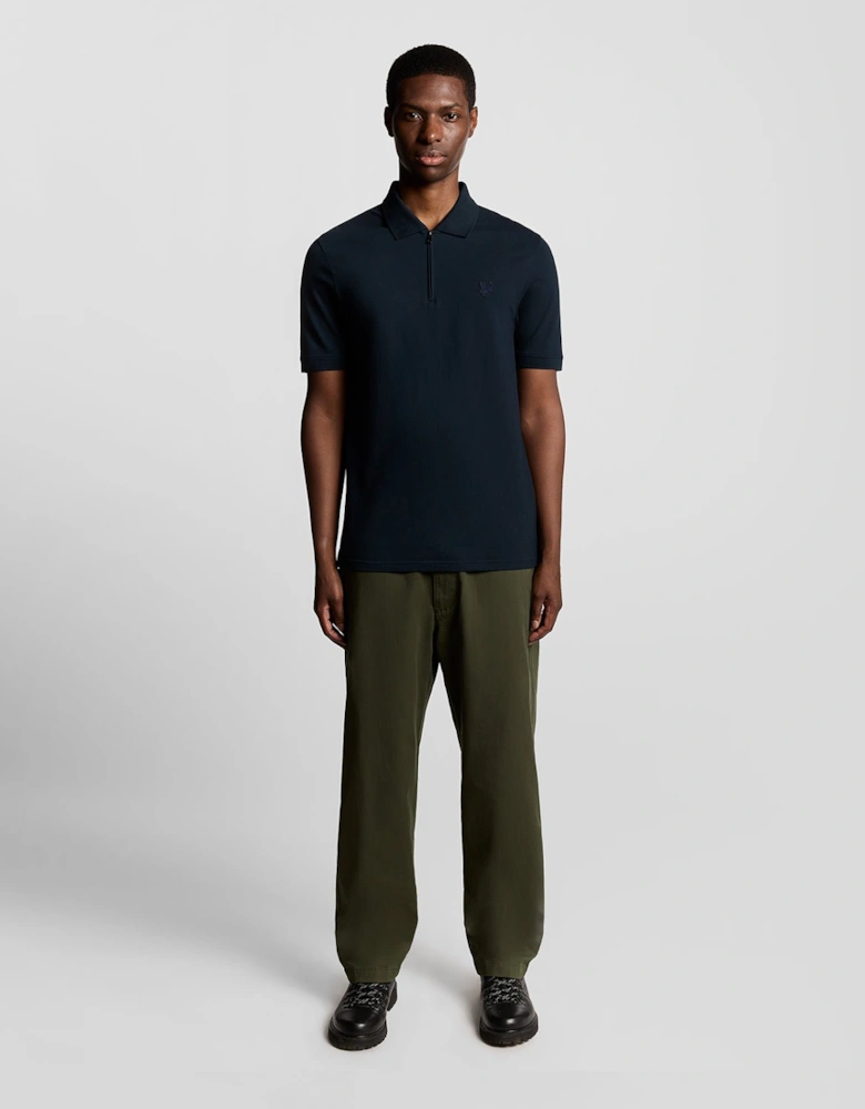 Superfine Cotton Zip Polo Shirt