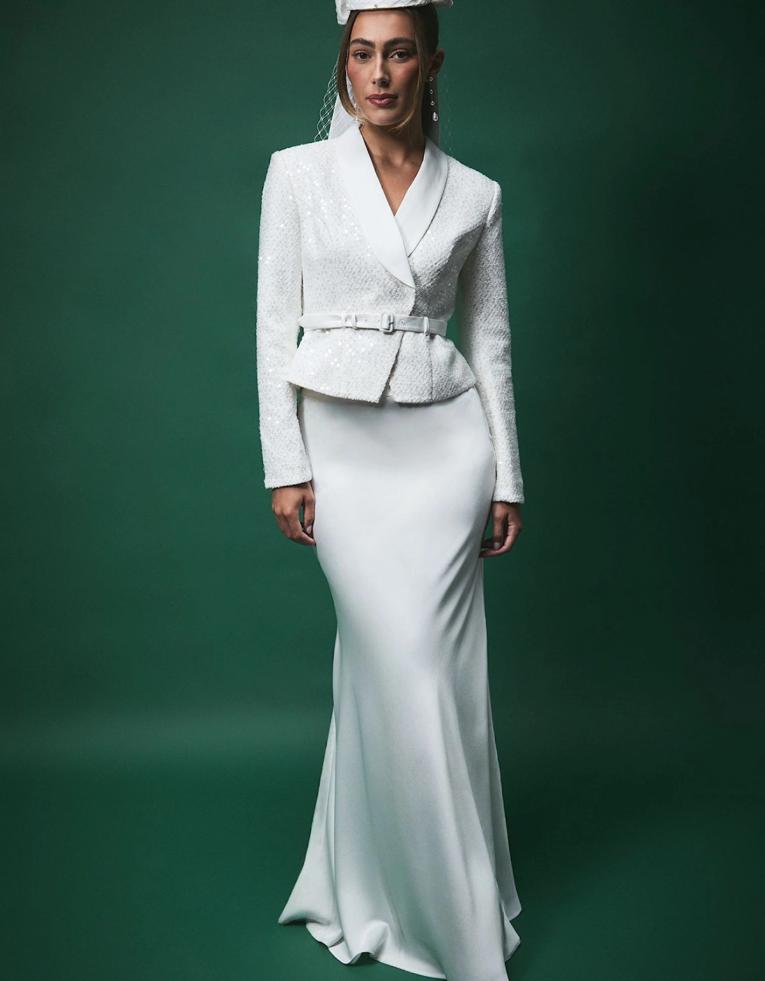 Lisa Tan Satin Bias Cut Maxi Skirt, 2 of 1