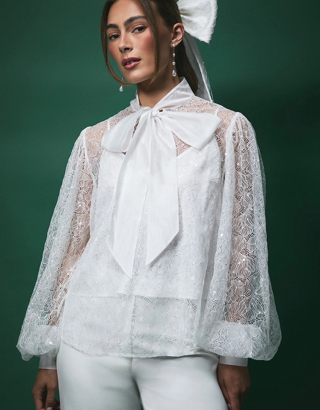 Lisa Tan Sequin Organza Bridal Blouse, 2 of 1
