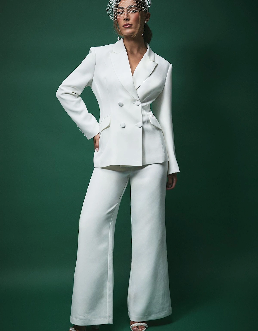 Lisa Tan Bridal Wide Leg Tailored Trousers, 2 of 1
